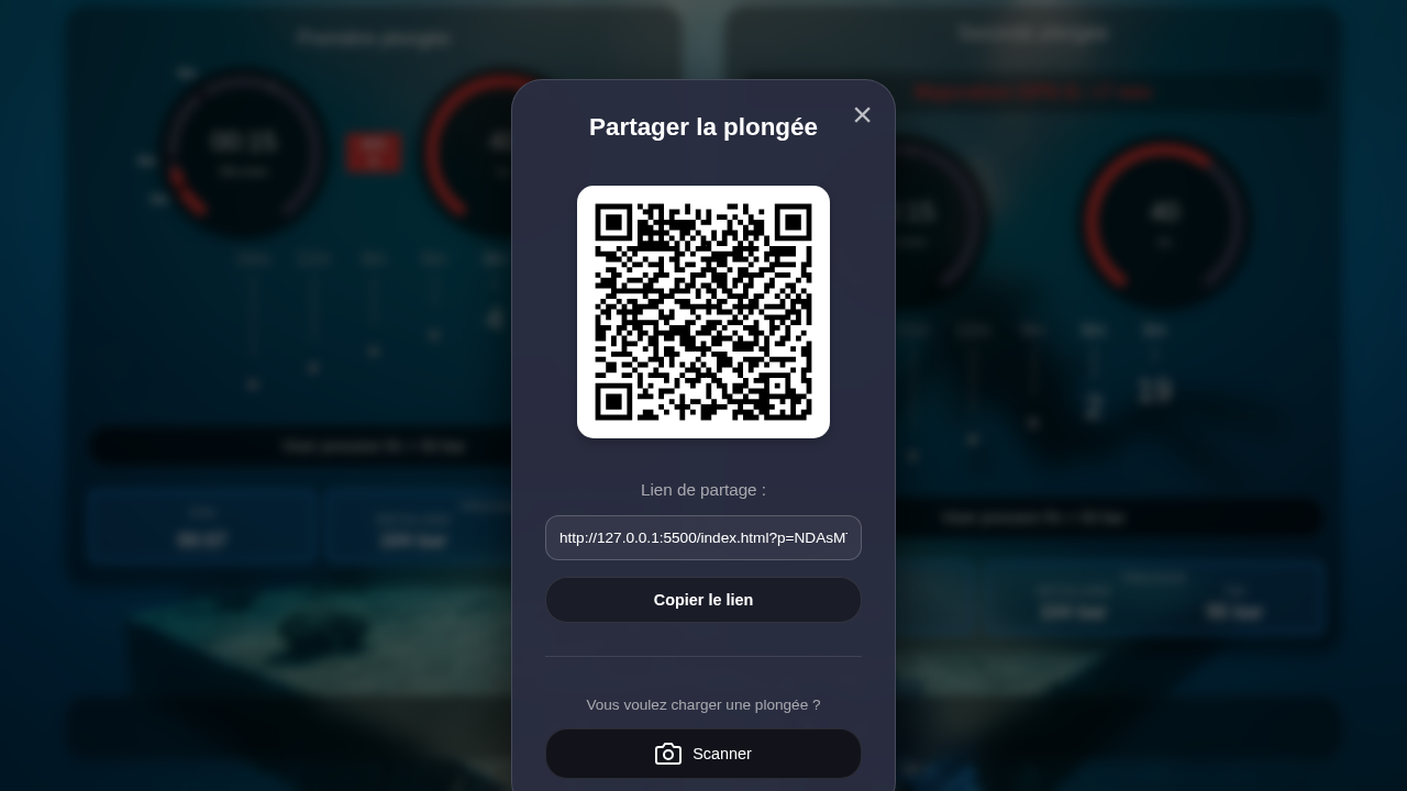 Share modal with QR code